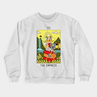 Empress - Mystical Medleys - Vintage Cartoon Tarot (White) Crewneck Sweatshirt